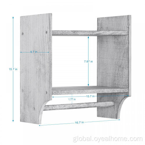 Bathroom Accessories Good Quality Wooden Shelf with Towel Bar Factory